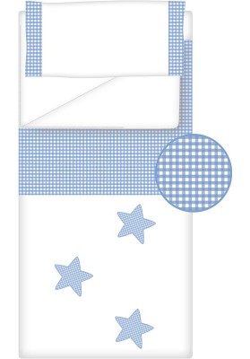 Prêt à Dormir Zippé Non-Extensible Coton et Vichy Carré – Dpkes STELLA bleu clair