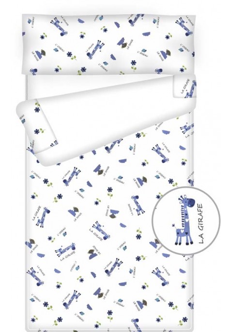 Prêt à dormir enfant zippé - GIRAFFE blanc