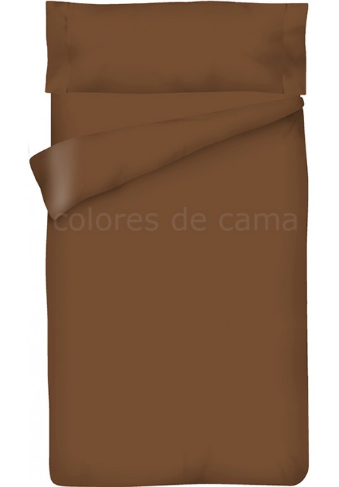 Parure de Couette Marron Chocolat Unie - Housse de Couette + Taie d’Oreiller