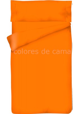 Parure de Couette Orange Unie - Housse de Couette + Taie d’Oreiller